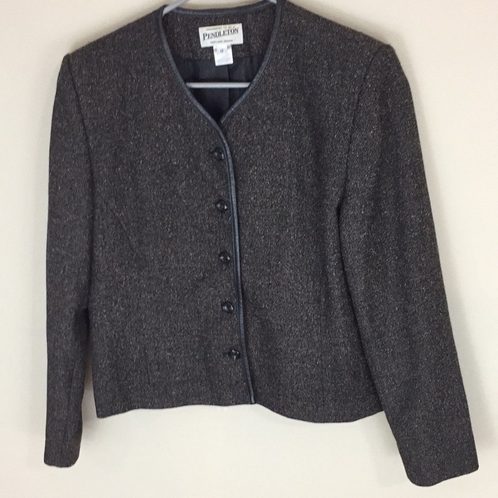Vintage Pendleton Cropped Wool Blend Jacket Blazer Size 12